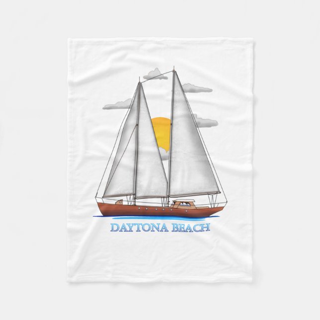 Daytona Beach Coastal Nautical Sailing Sailor Fleecedecke (Vorderseite)