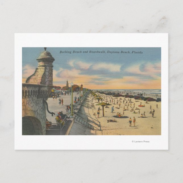 Daytona Beach, FL - Boardwalk View Beach Postkarte (Vorderseite)