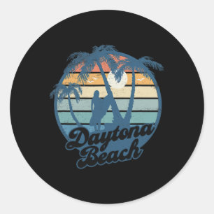 Daytona Beach Fl Surferin Mädchen Vintage Sonnenun Runder Aufkleber