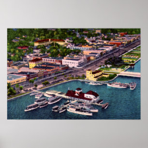 Daytona Beach Florida Aerial View Beach Street Poster