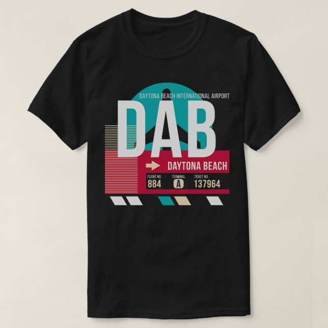Daytona Beach Florida DAB Airport Code Gepäckanhän T-Shirt (Design vorne)