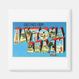 Daytona Beach Florida FL Vintage Travel Souvenir Magnet