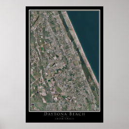 Daytona Beach Florida From Space Satellite Map Poster
