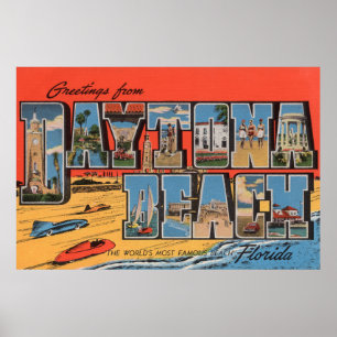 Daytona Beach, Florida - große Buchstabe-Szenen Poster