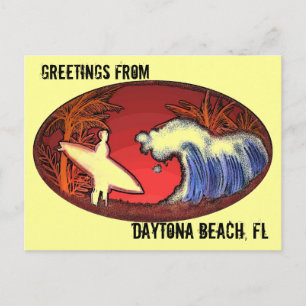 Daytona Beach Florida Grüße Surf Postkarte