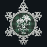 Daytona Beach Florida Palm Green Kariert Schneeflocken Zinn-Ornament<br><div class="desc">Daytona Beach Florida Palm Tree Grün Kariertes Weihnachtsschmuck</div>