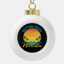 Daytona Beach Florida Palm Trees Beach Keramik Kugel-Ornament