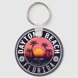 Daytona Beach Florida Retro-Sonnenuntergang-Souven Schlüsselanhänger