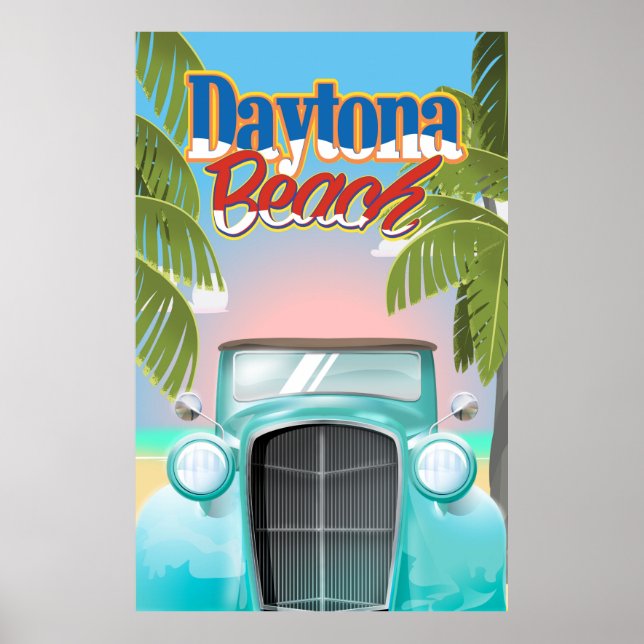 Daytona Beach, Florida USA Vintage Reiseplakat Poster (Vorne)