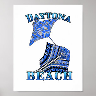 Daytona Beach Florida Vacation Tribal Stingray Poster