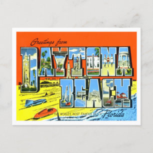 Daytona Beach, Florida Vintage Große Buchstaben Postkarte