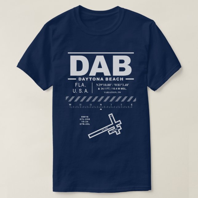 Daytona Beach International Airport DAB T - Shirt (Design vorne)