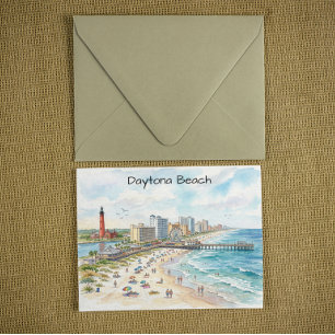 Daytona Beach Küstencharme Wasserfarbenkunst Postkarte