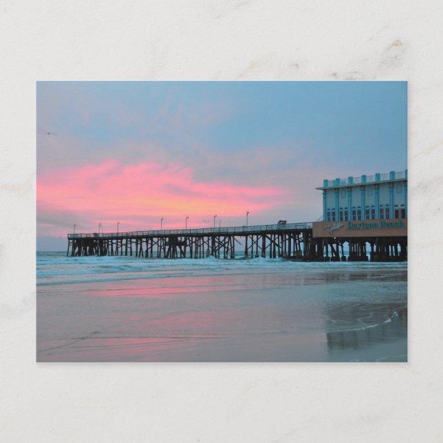 Daytona Beach Main Street Pier Sunrise Postcard Postkarte (Vorderseite)