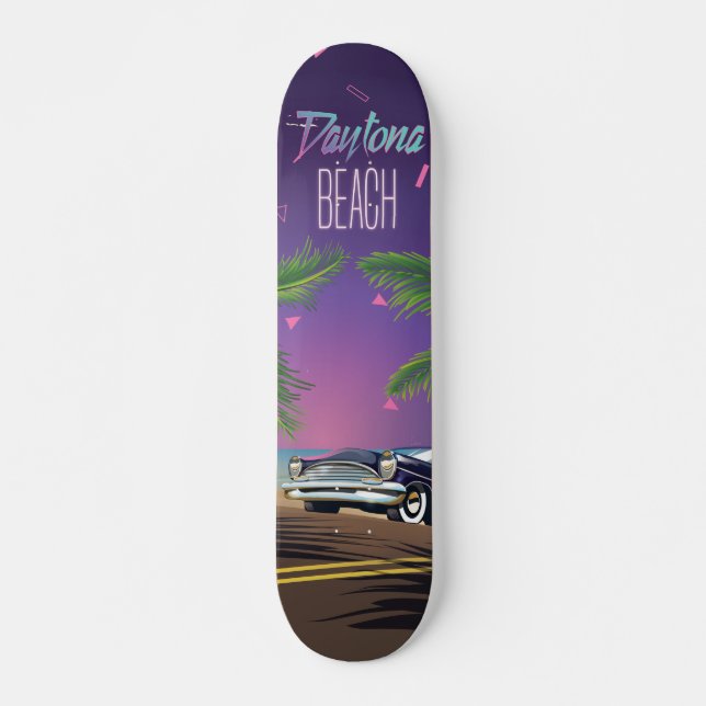 Daytona Beach Oldtimer-Reiseplakat Skateboard (Vorne)