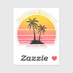 Daytona Beach Retro Sunset Palms Aufkleber