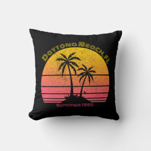 Daytona Beach Retro Sunset Palms Kissen