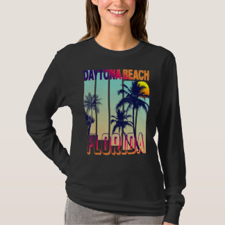 Daytona Beach Retro Vintager Palmenbaum T-Shirt