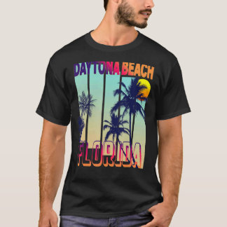 Daytona Beach Retro Vintager Palmenbaum T-Shirt