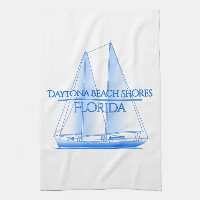 Daytona Beach Shows Küste Nautical Segelschiff Geschirrtuch (Vertikal)