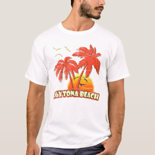 Daytona Beach Summer Palm Trees 80er Beach Sunset T-Shirt