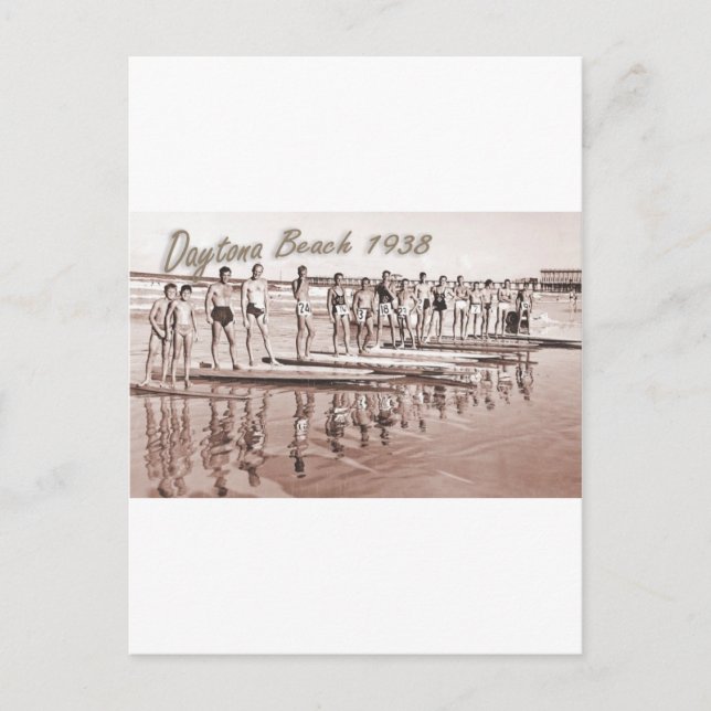 Daytona Beach Vintag Surf Group Foto Postkarte (Vorderseite)