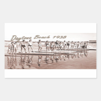 Daytona Beach Vintage Surf Gruppe Foto Rechteckiger Aufkleber