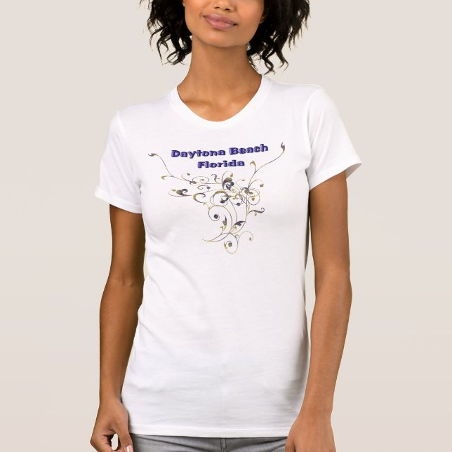 Daytona Beachblumenstrudel-Damen-Behälter T-Shirt (Vorderseite)