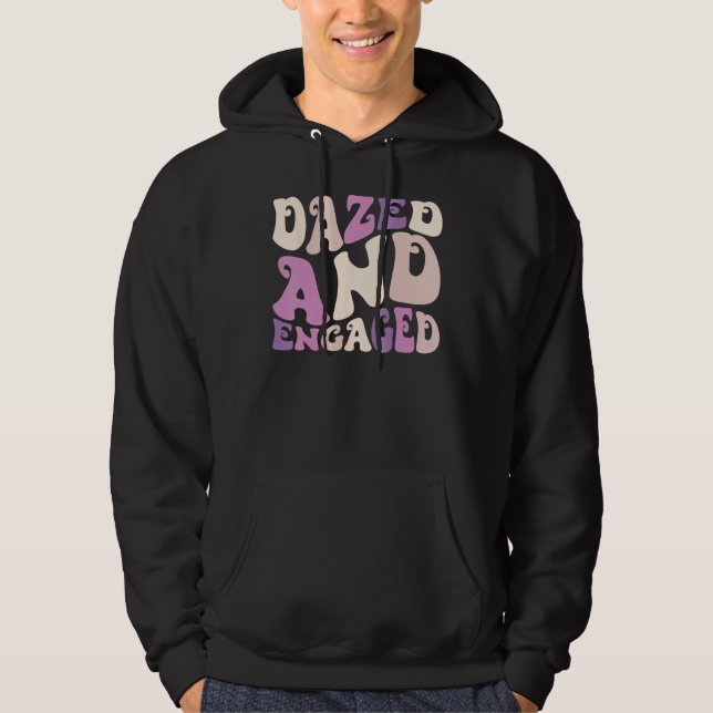 Dazed And Engaged Retro Bachelorette Party Bride B Hoodie (Vorderseite)