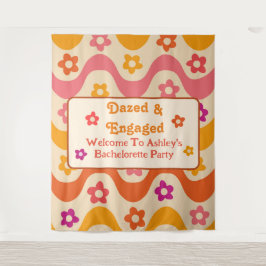 Dazed and Verlobt Retro 70er Junggeselinnen-Abschi Wandteppich