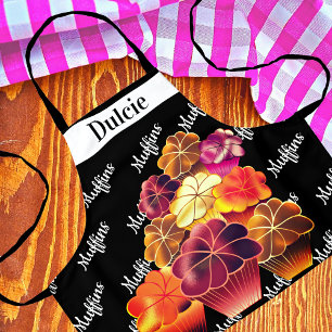 Dazzeln des Textmusters Warm Stack Muffins Koch Schürze