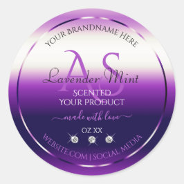 Dazzeln von Lila Produktmarken Diamonds Monogram Runder Aufkleber