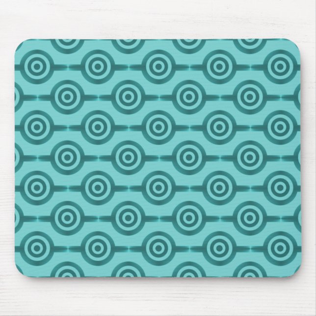 Dazzend Aquamarin trendy Circles Mousepad (Vorne)