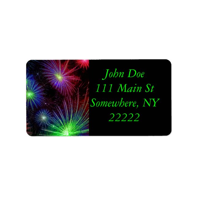 Dazzend Fireworks Adressaufkleber (Vorne)