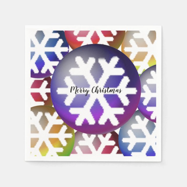 Dazzend Snowflakes Weihnachtsbuch Napkins Serviette (Vorderseite)