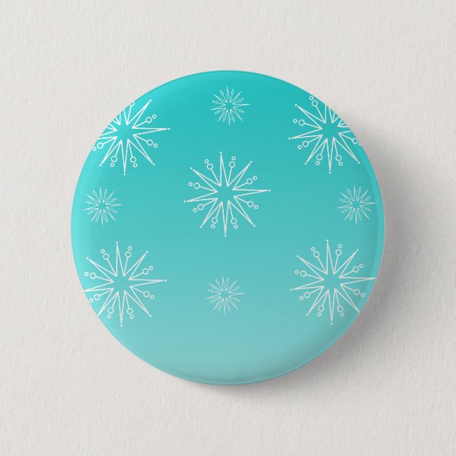 Dazzende Weihnachtsstars-Taste, Türkis Button (Vorderseite)