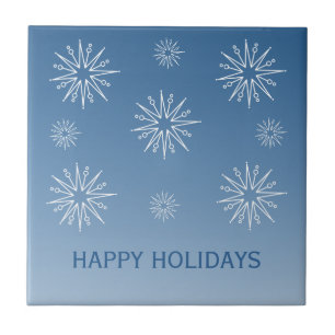 Dazzende Weihnachtsstars Tile, Blau Fliese