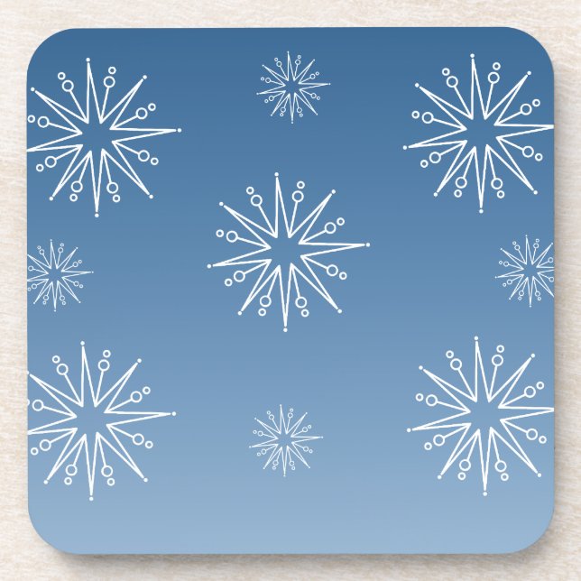 Dazzende Weihnachtsstars Untersetzer Set, blau (Vorderseite)