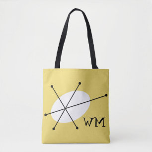Dazzgelbe Monogramm über die gesamte Tasche
