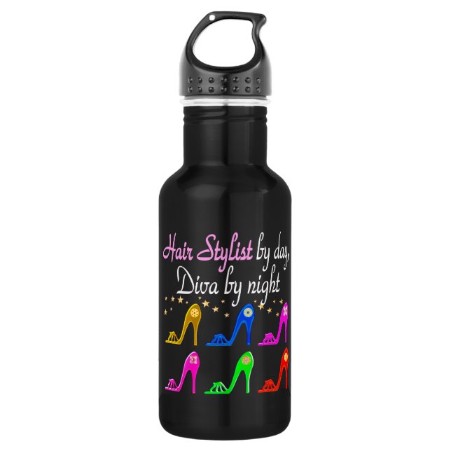 Dazzi Diva Haar Stylist Wasser Flasche Edelstahlflasche (Vorderseite)