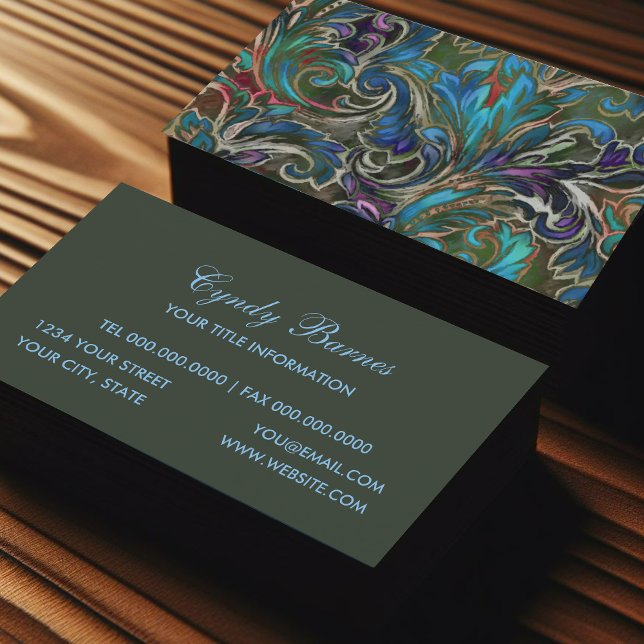 Dazzing Damask Business Card Visitenkarte (Von Creator hochgeladen)