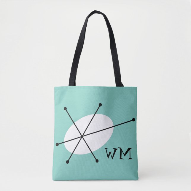 Dazzle Blue Monogramm über die gesamte Tasche (Vorderseite)