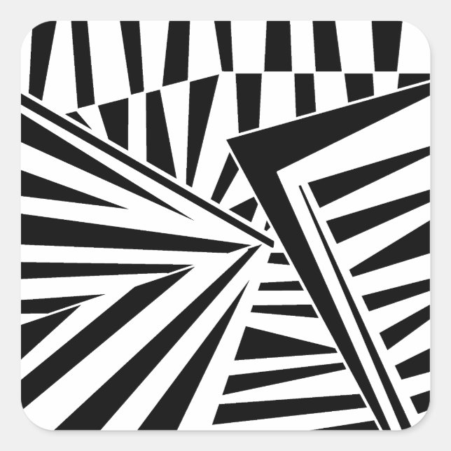 dazzle camouflage(black) quadratischer aufkleber (Vorderseite)