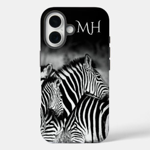 Dazzle der Zebra Monogramm iPhone 16 Hülle