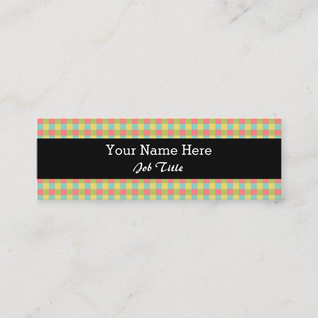 Dazzle Karo Mini Visitenkarte (Vorderseite)