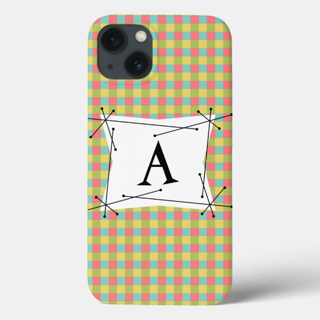 Dazzle Karo "Monogram" iPad Gehäuse vertikal Case-Mate iPhone Hülle (Rückseite)