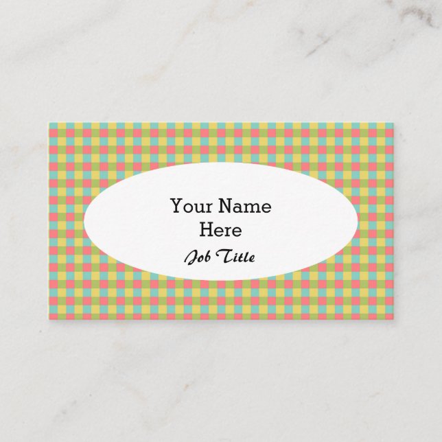 Dazzle Karo Visitenkarte Oval (Vorderseite)