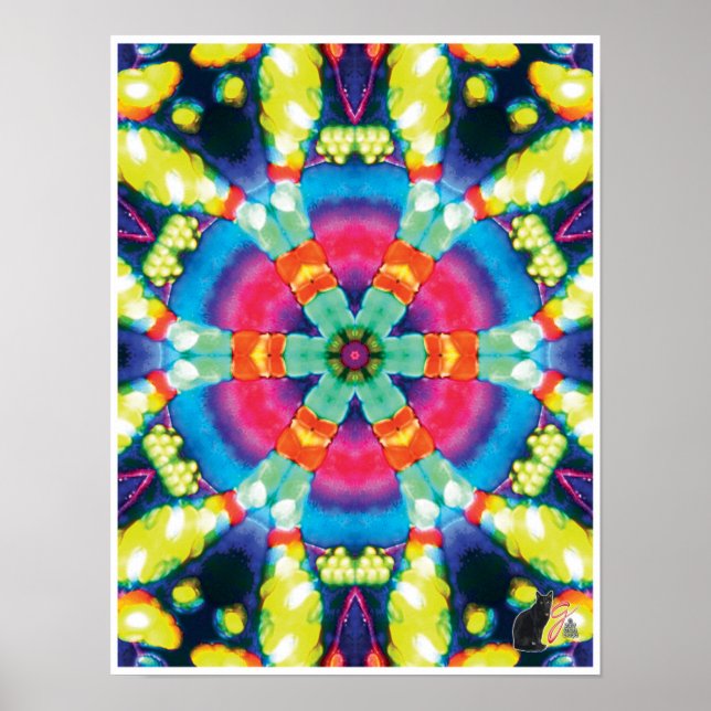 Dazzle Kinetic Collage Kaleidoscope Poster (Vorne)