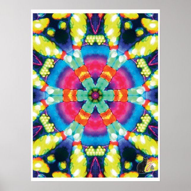 Dazzle Kinetic Collage Kaleidoscope Poster (Vorne)