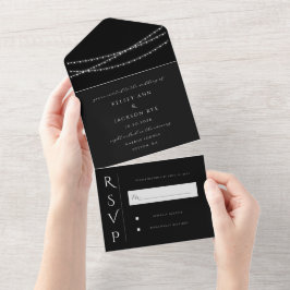 Dazzle Me Chic Wedding Save the Date All In One Einladung